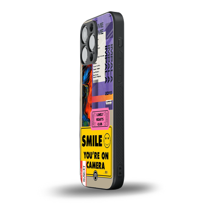 nostalgic stickers back phone cover | glass case for iphone 14 pro max