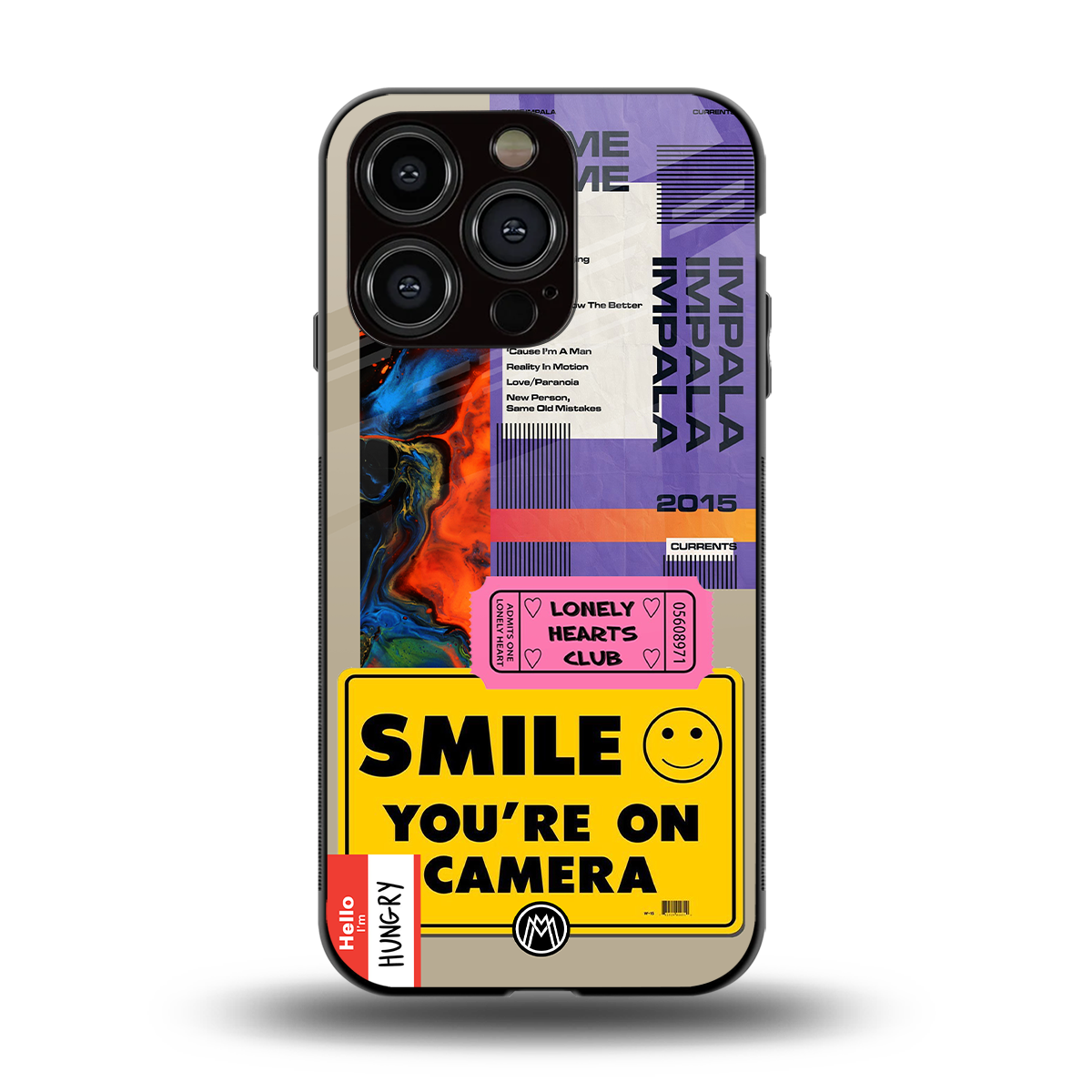 nostalgic stickers back phone cover | glass case for iphone 15 pro