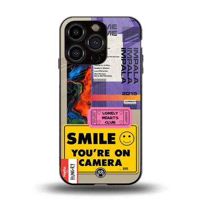 nostalgic stickers back phone cover | glass case for iphone 14 pro