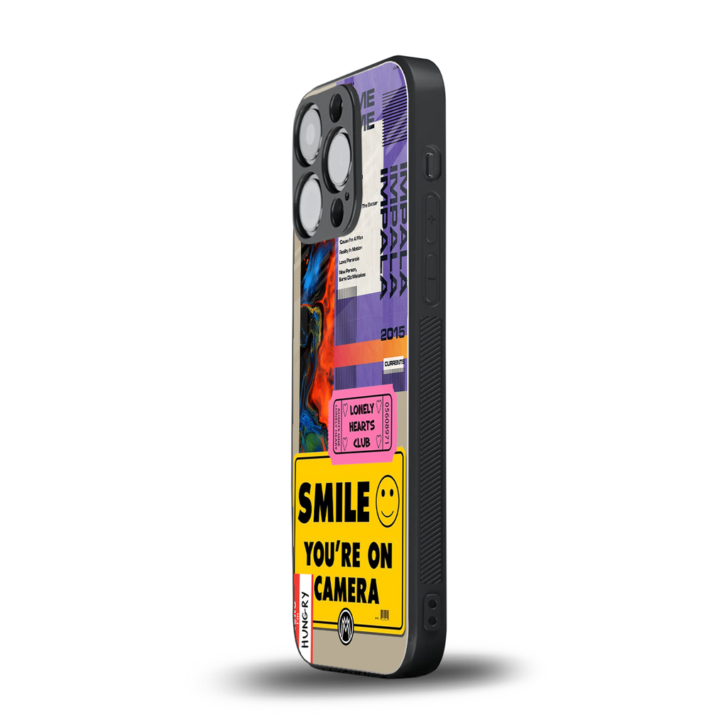 nostalgic stickers back phone cover | glass case for iphone 15 pro