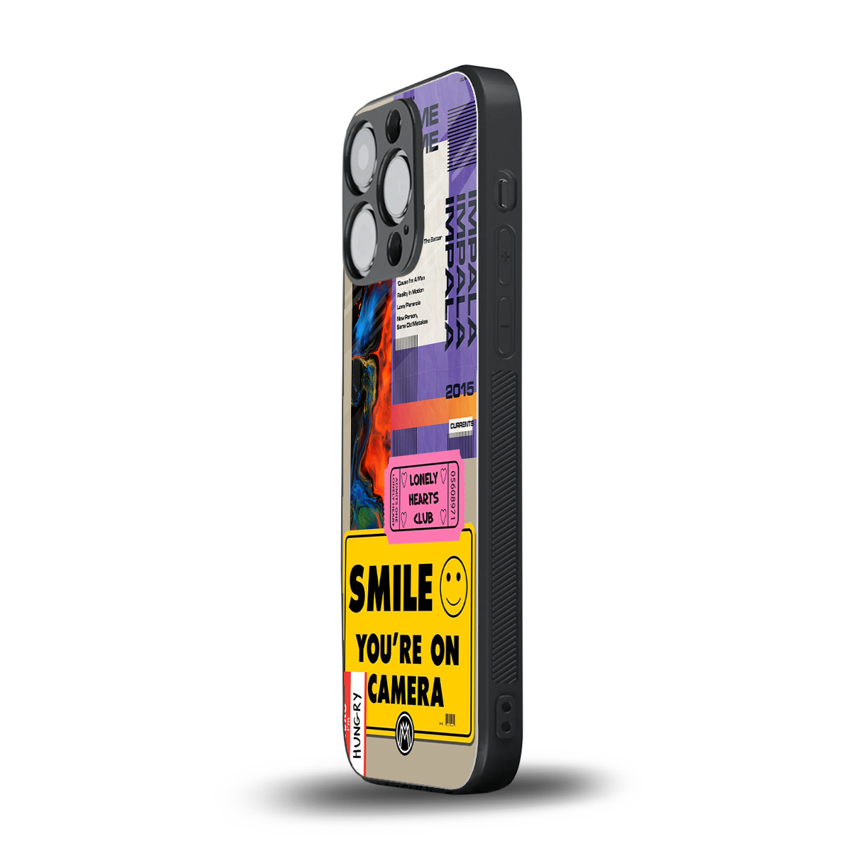 nostalgic stickers back phone cover | glass case for iphone 15 pro