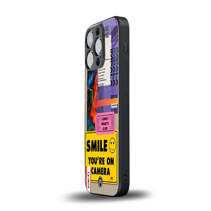 nostalgic stickers back phone cover | glass case for iphone 14 pro