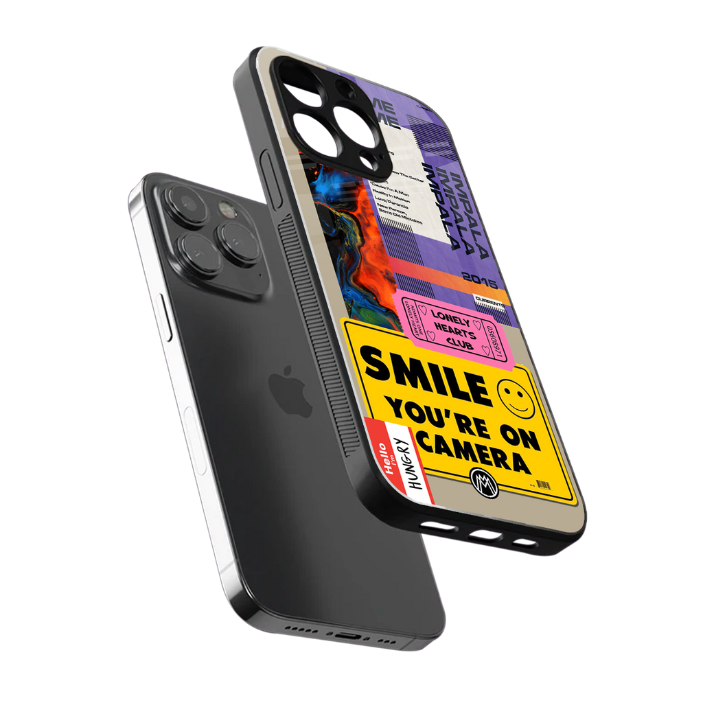 nostalgic stickers back phone cover | glass case for iphone 15 pro