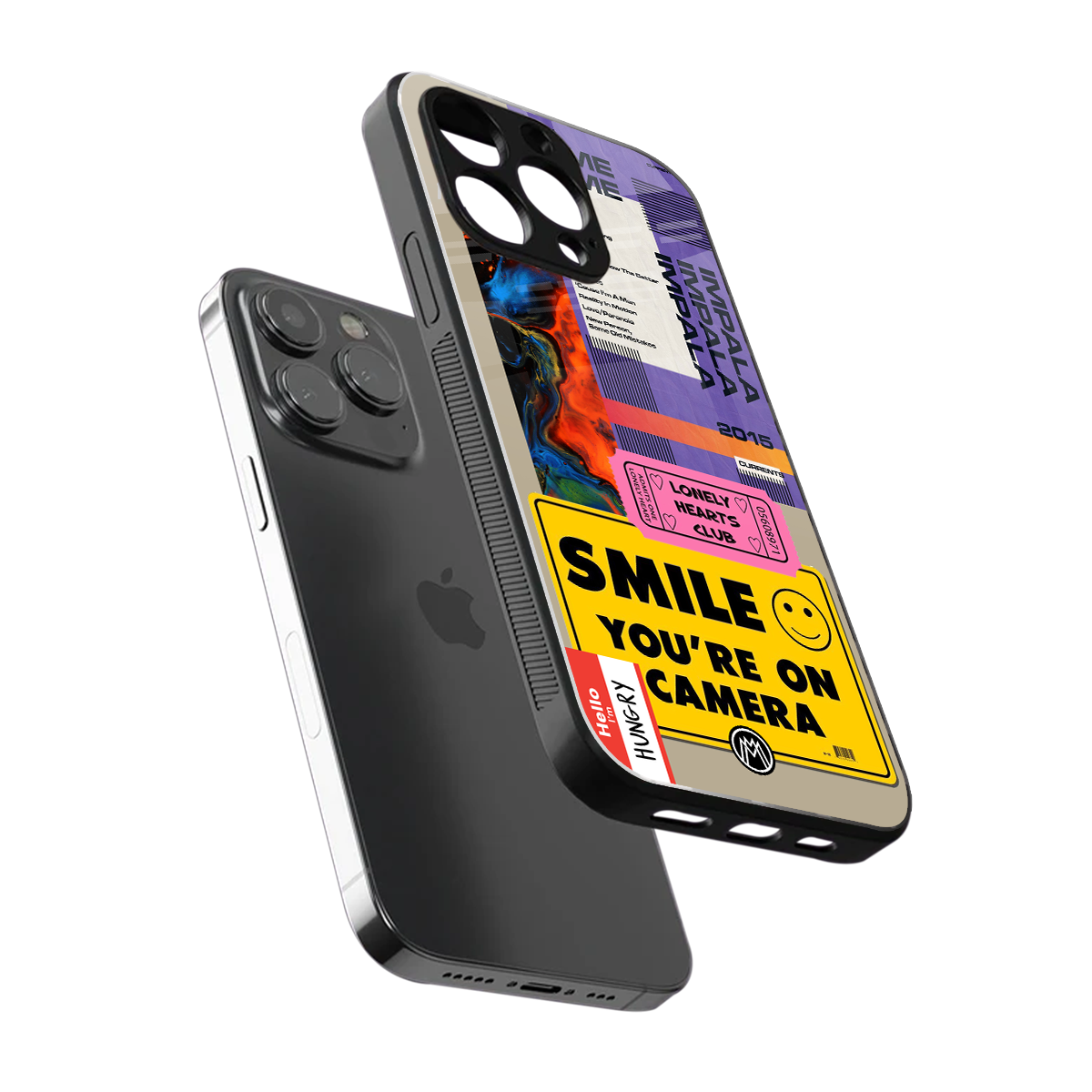 nostalgic stickers back phone cover | glass case for iphone 15 pro