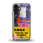 nostalgic stickers back phone cover | glass case for iphone 16 plus