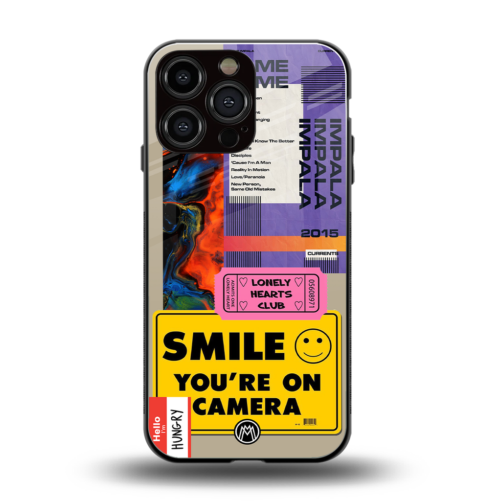 nostalgic stickers back phone cover | glass case for iphone 16 pro max