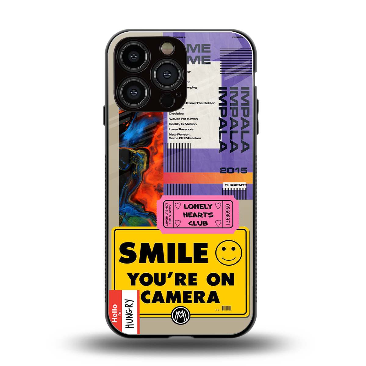 nostalgic stickers back phone cover | glass case for iphone 16 pro max