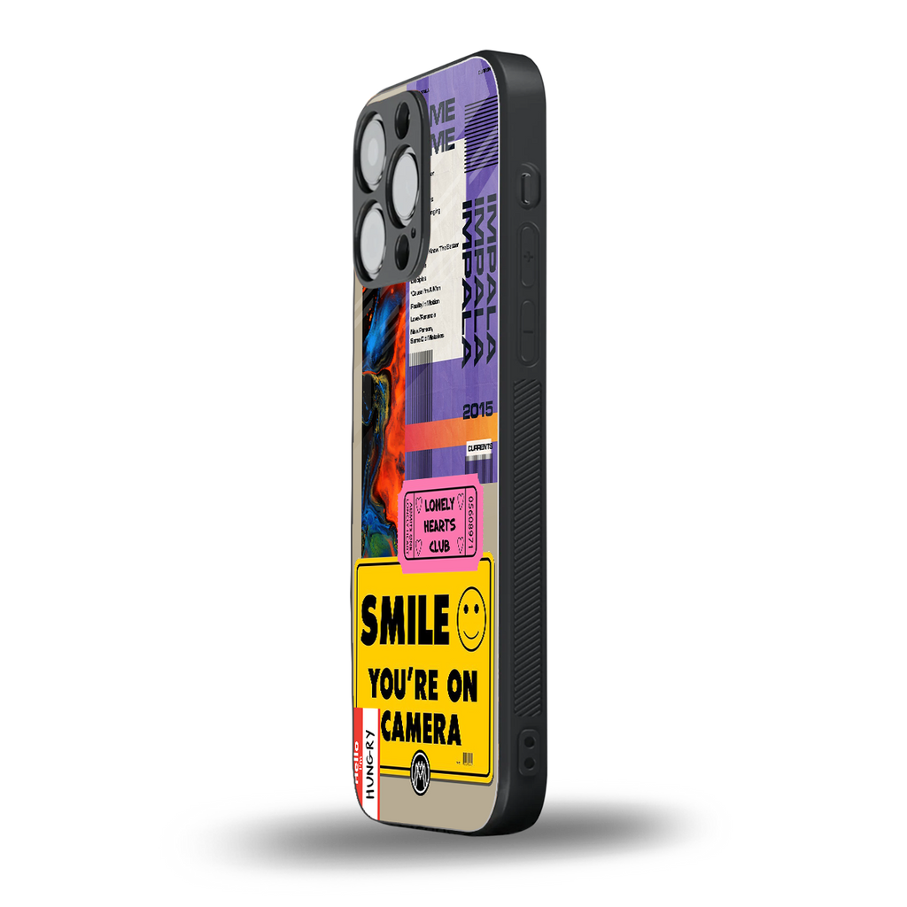 nostalgic stickers back phone cover | glass case for iphone 16 pro max