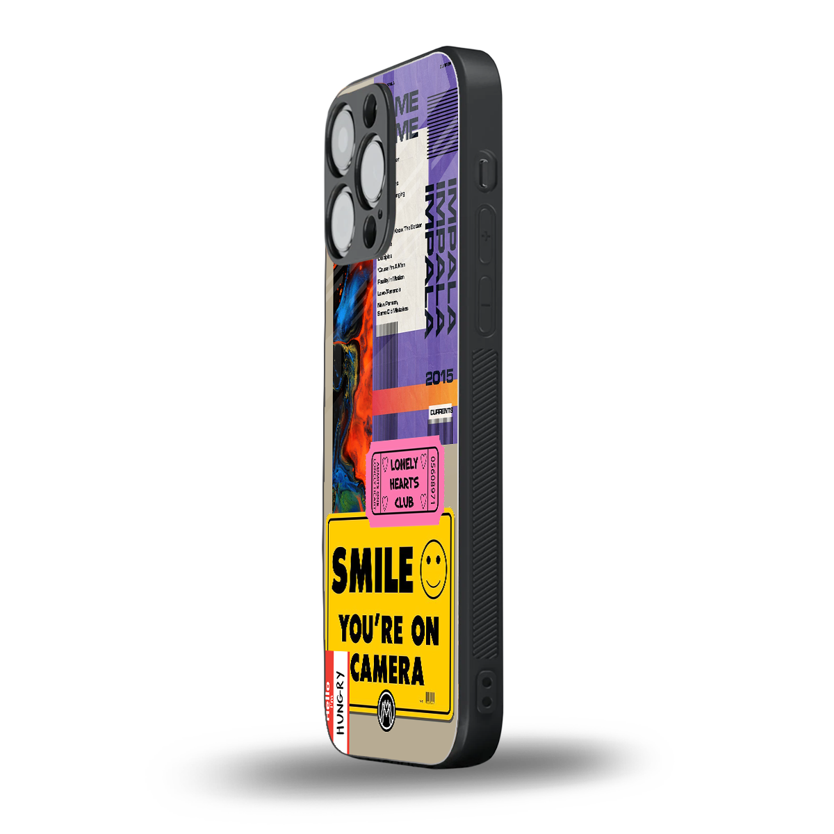 nostalgic stickers back phone cover | glass case for iphone 16 pro max