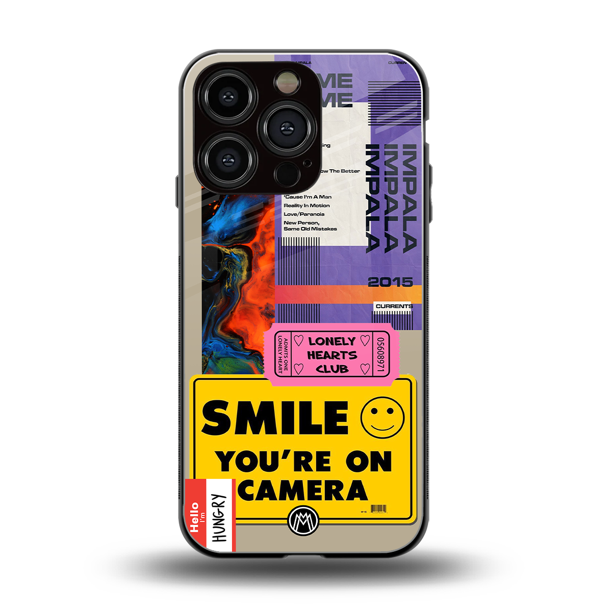 nostalgic stickers back phone cover | glass case for iphone 16 pro