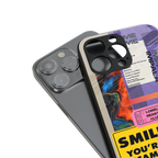 nostalgic stickers back phone cover | glass case for iphone 15 pro