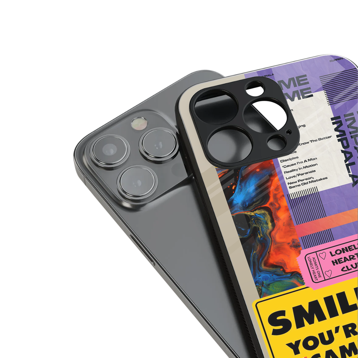 nostalgic stickers back phone cover | glass case for iphone 15 pro