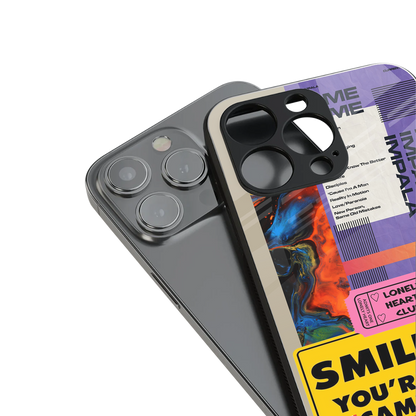 nostalgic stickers back phone cover | glass case for iphone 15 pro