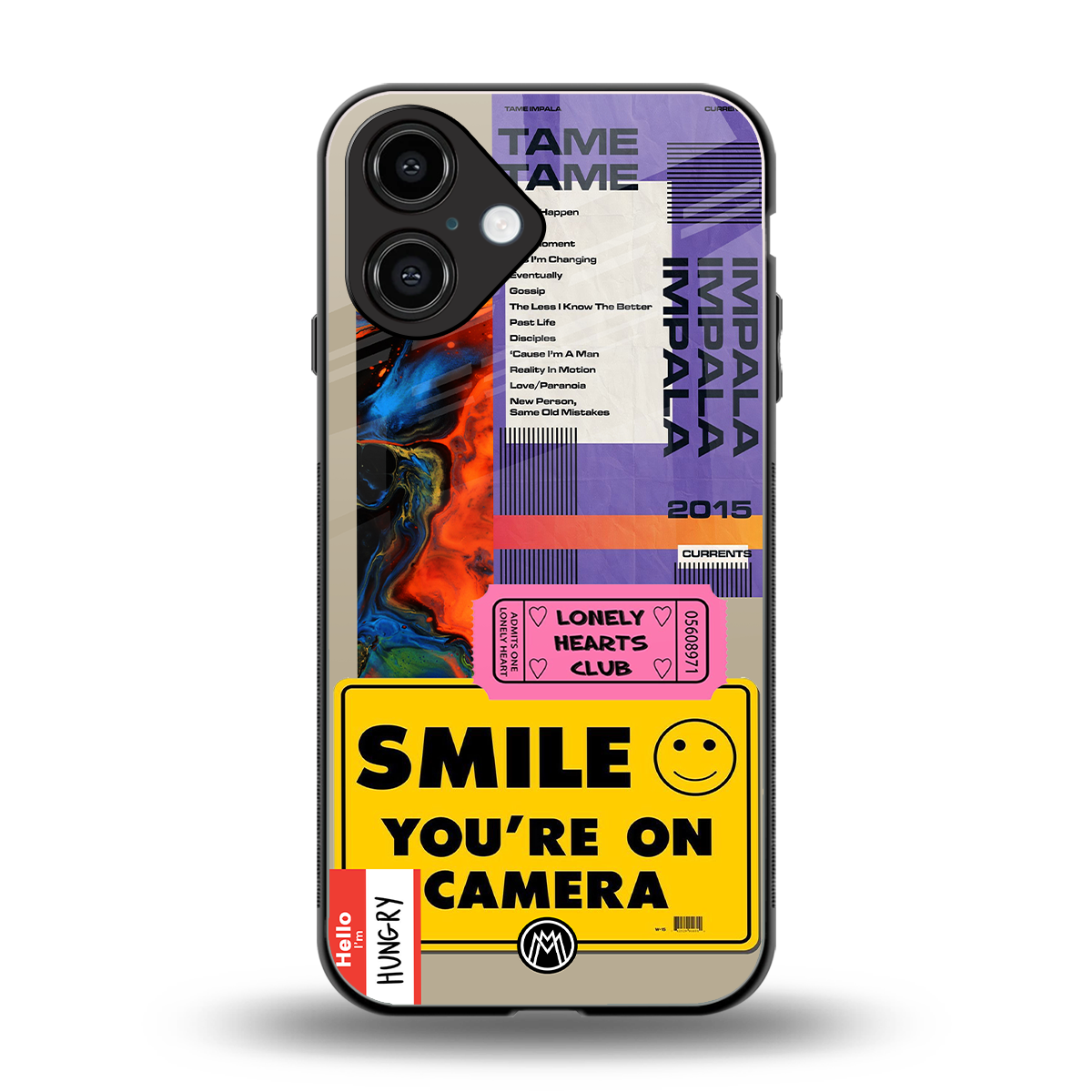 nostalgic stickers back phone cover | glass case for iphone 16