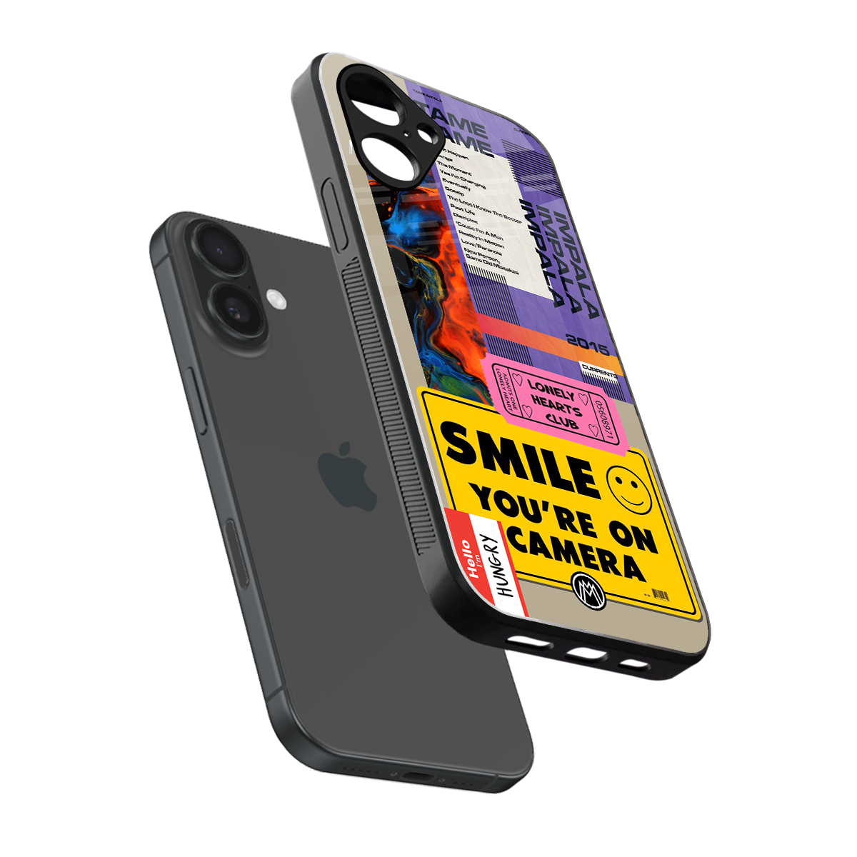 nostalgic stickers back phone cover | glass case for iphone 16