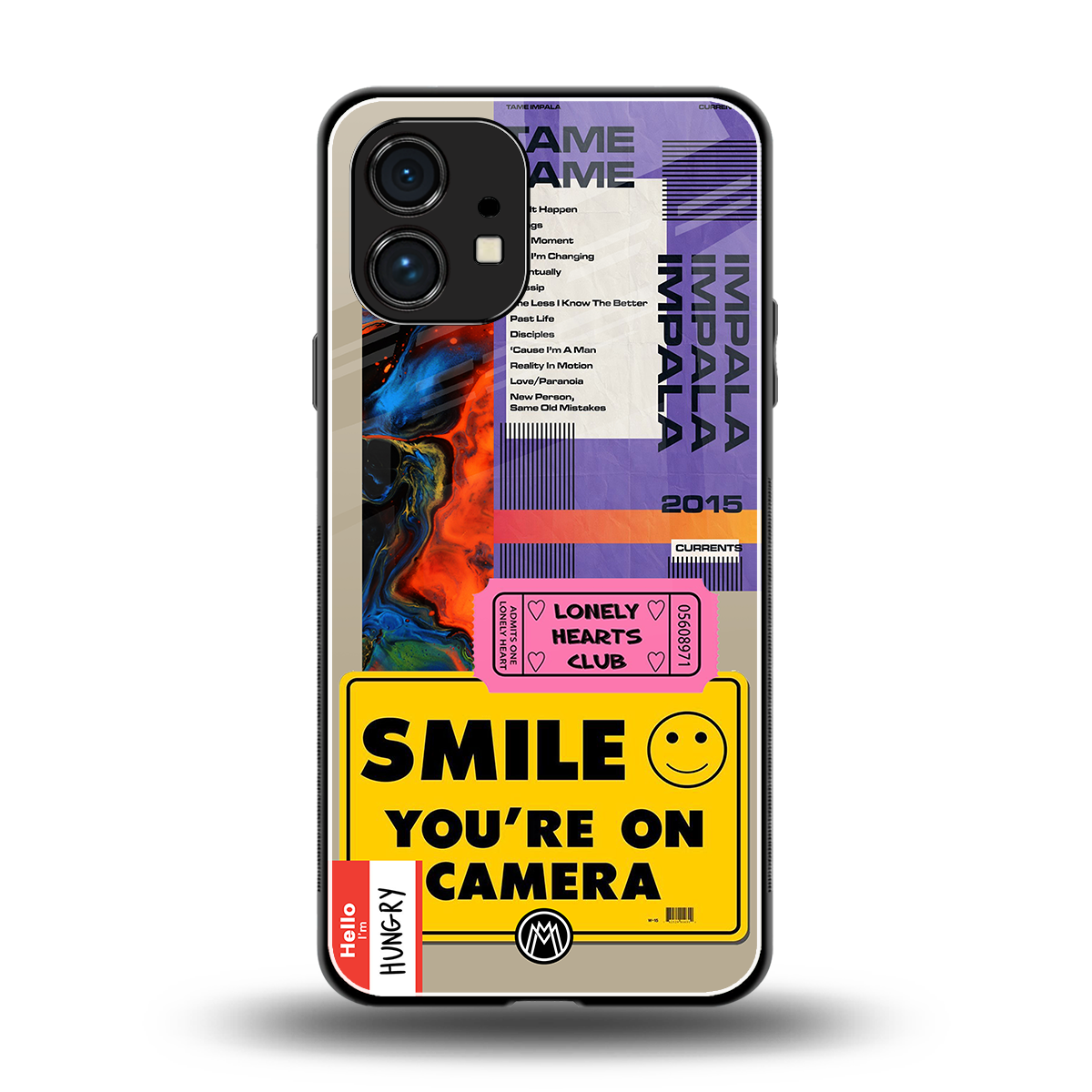 nostalgic stickers back phone cover | glass case for nothing phone 1