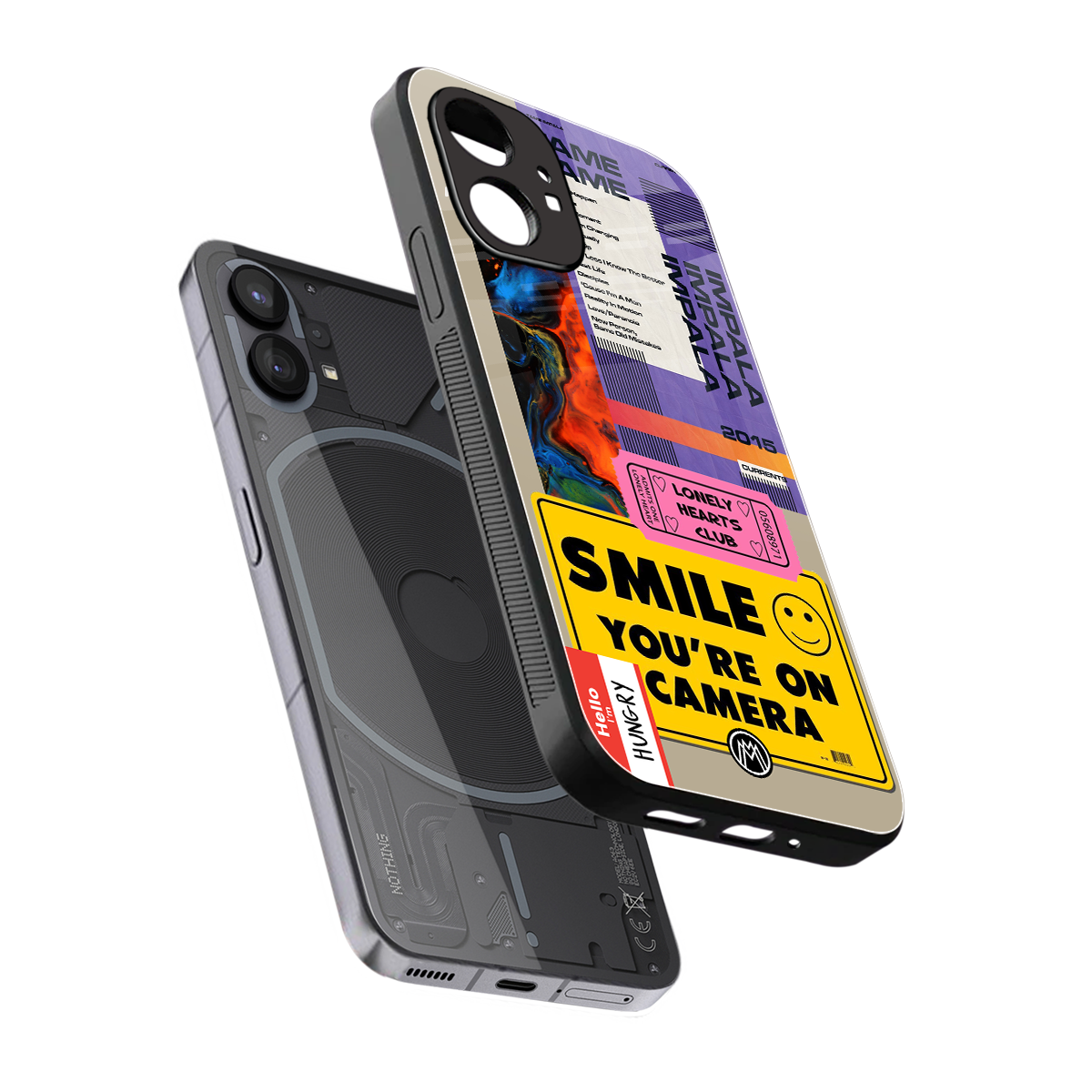 nostalgic stickers back phone cover | glass case for nothing phone 1