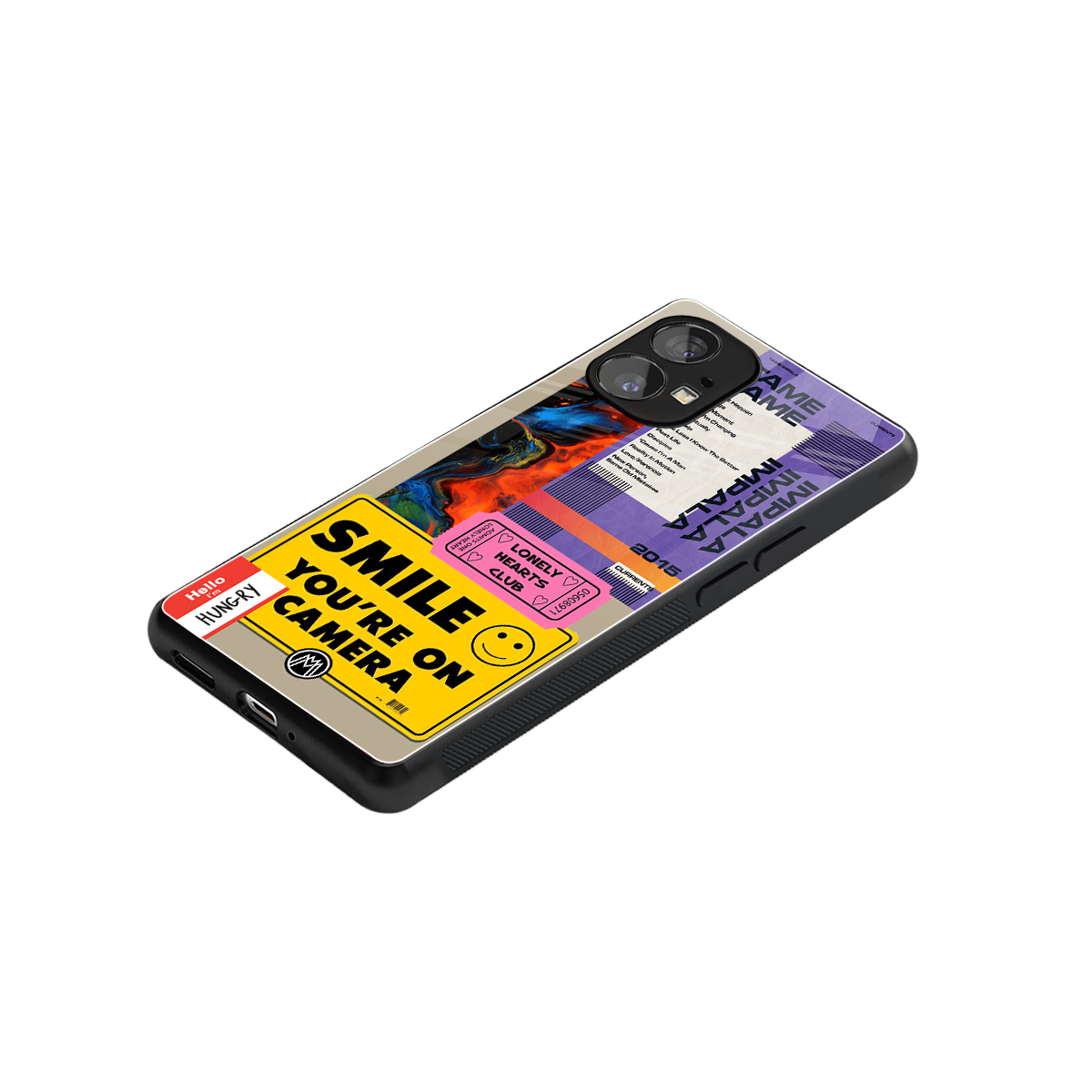 nostalgic stickers back phone cover | glass case for nothing phone 1