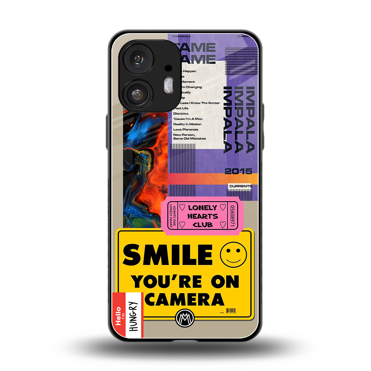 nostalgic stickers back phone cover | glass case for nothing phone 2