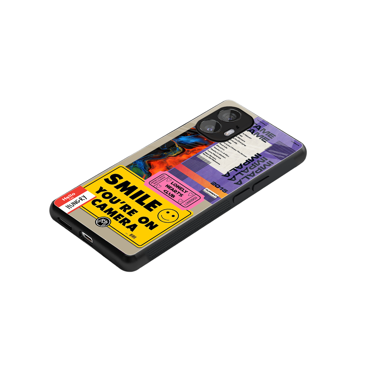 nostalgic stickers back phone cover | glass case for nothing phone 2