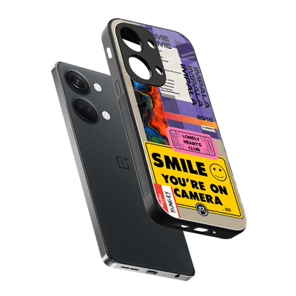 nostalgic stickers back phone cover | glass case for oneplus nord 3