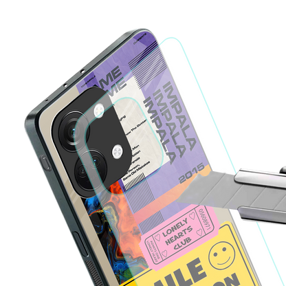 nostalgic stickers back phone cover | glass case for oneplus nord 3
