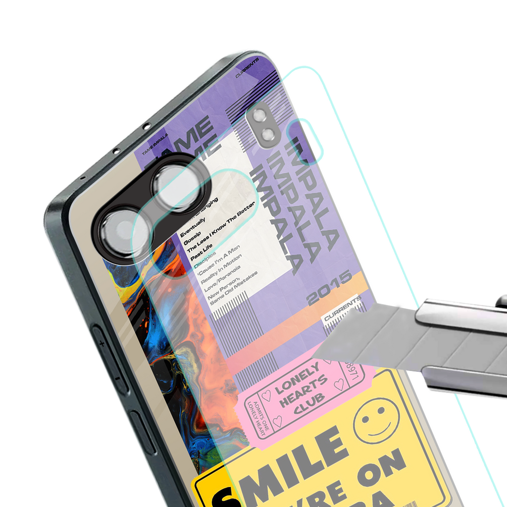 nostalgic stickers back phone cover | glass case for oneplus nord 4