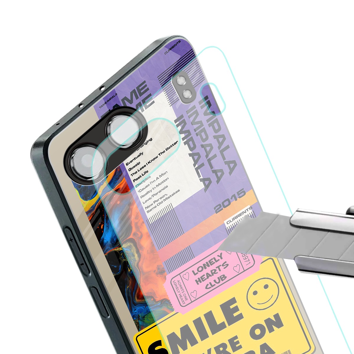 nostalgic stickers back phone cover | glass case for oneplus nord 4