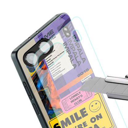 nostalgic stickers back phone cover | glass case for oneplus nord 4