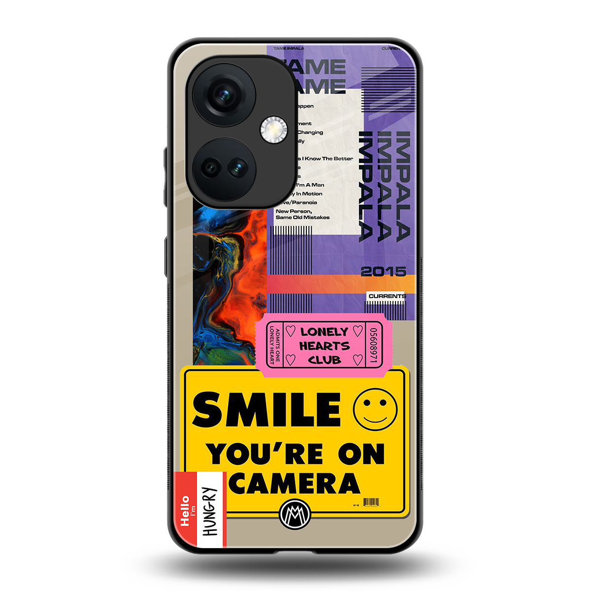 nostalgic stickers back phone cover | glass case for oneplus nord ce 3