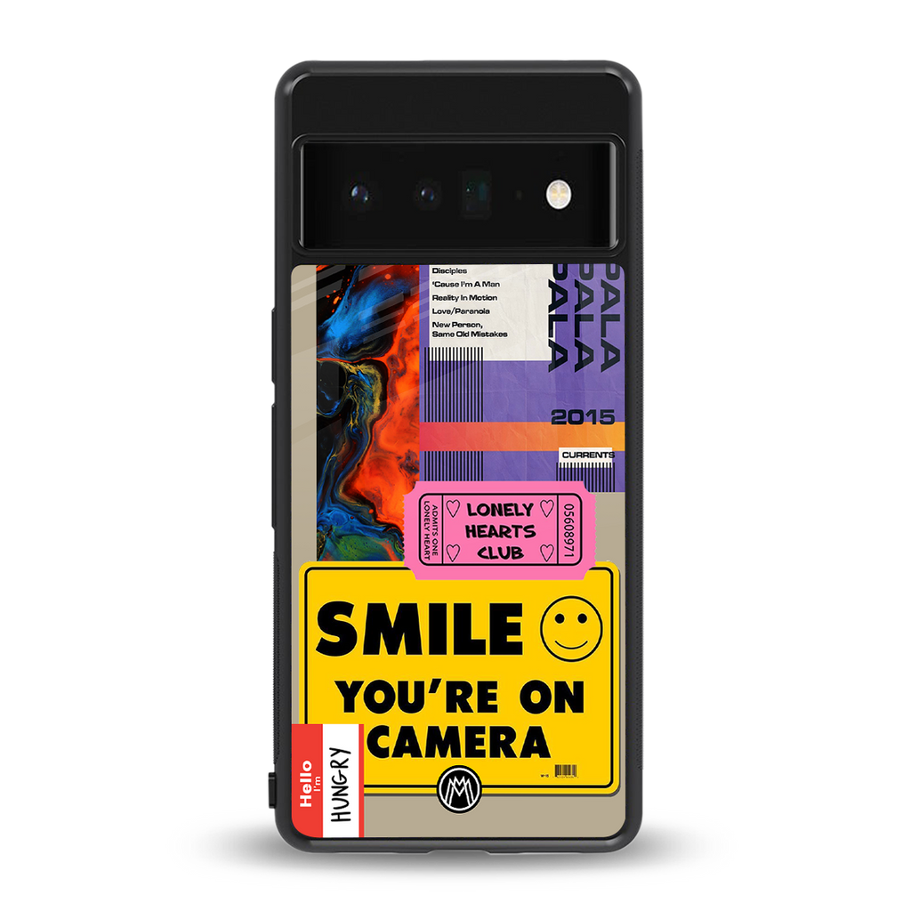 nostalgic stickers back phone cover | glass case for google pixel 6 pro