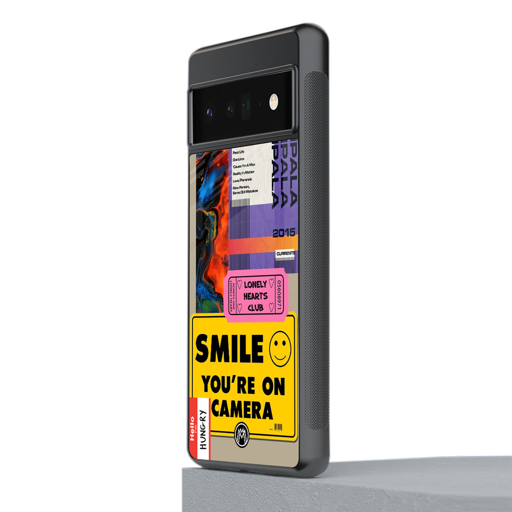 nostalgic stickers back phone cover | glass case for google pixel 6 pro