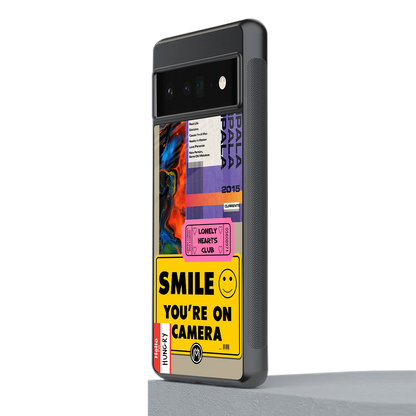 nostalgic stickers back phone cover | glass case for google pixel 6 pro