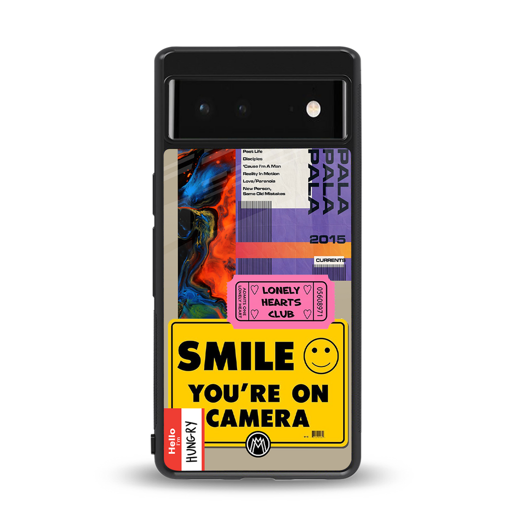 nostalgic stickers back phone cover | glass case for google pixel 6