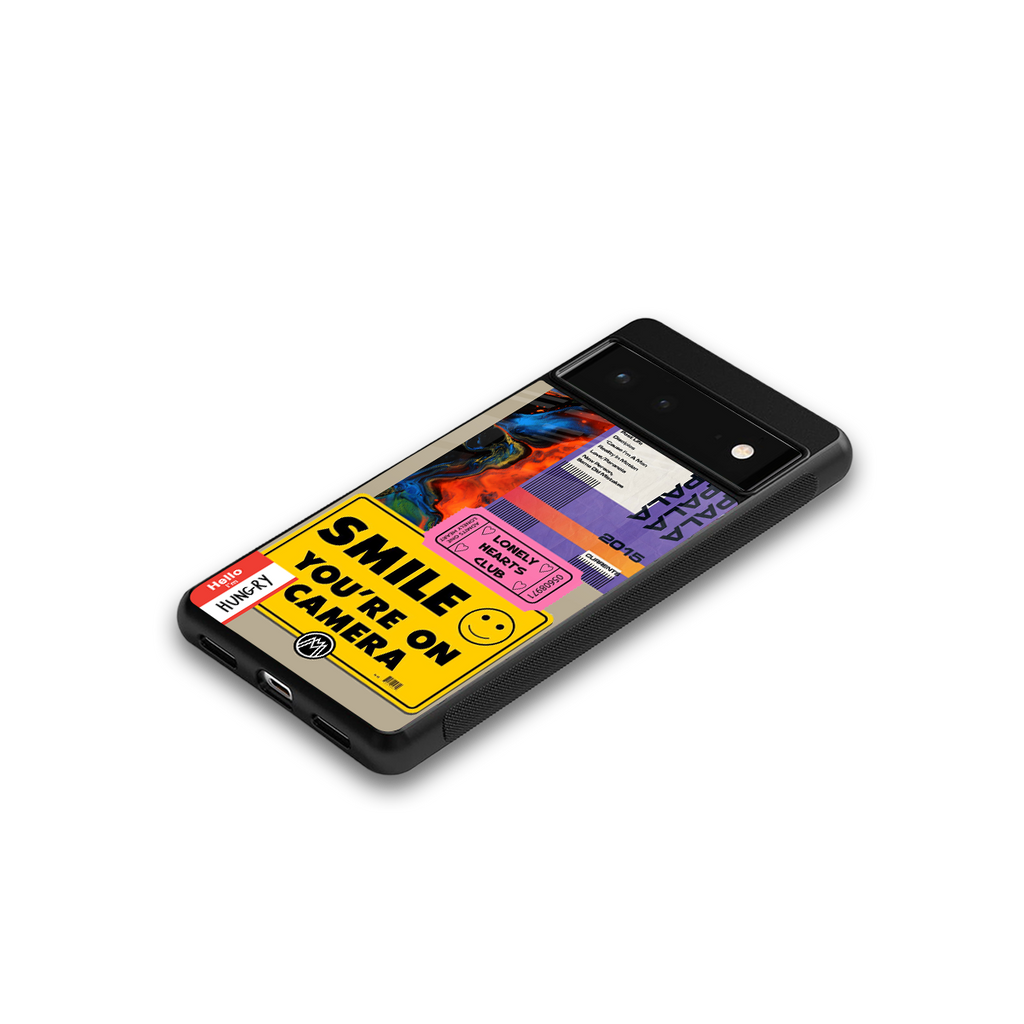 nostalgic stickers back phone cover | glass case for google pixel 6