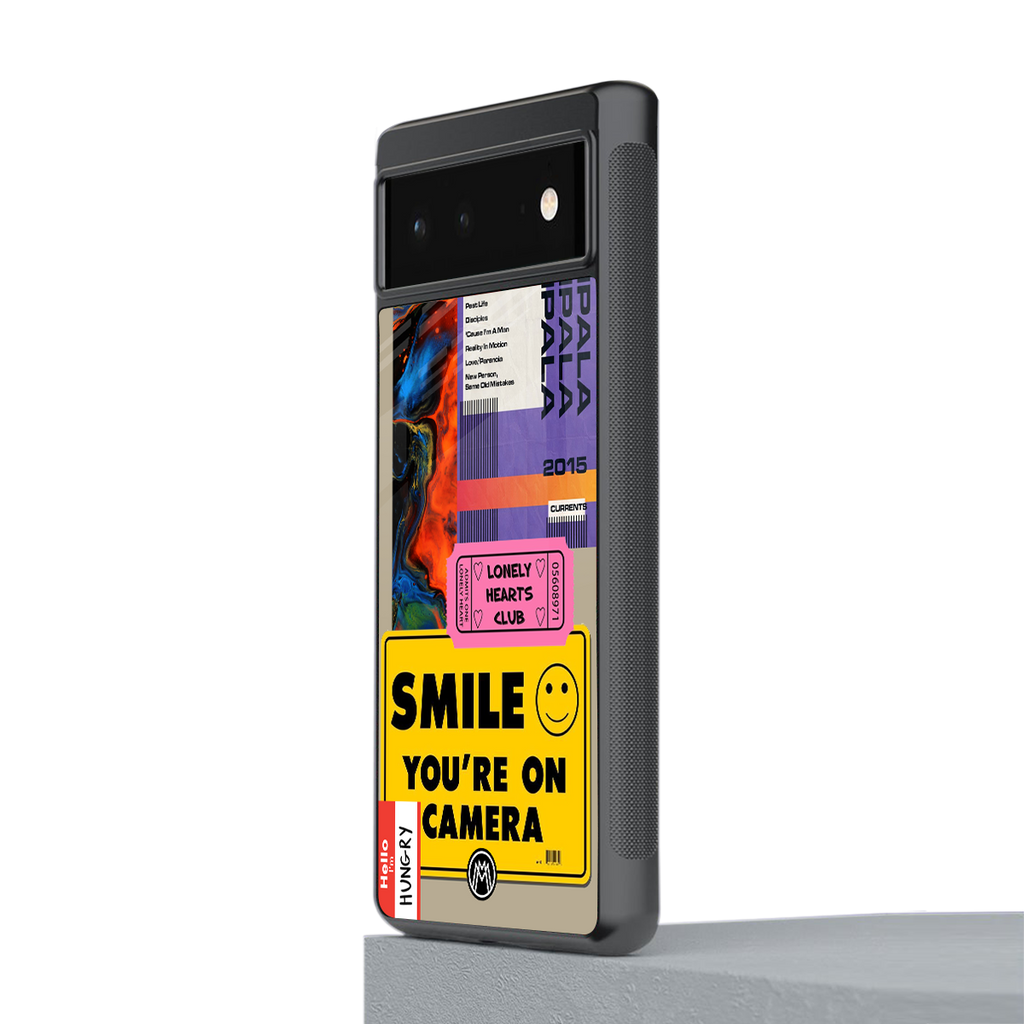 nostalgic stickers back phone cover | glass case for google pixel 6