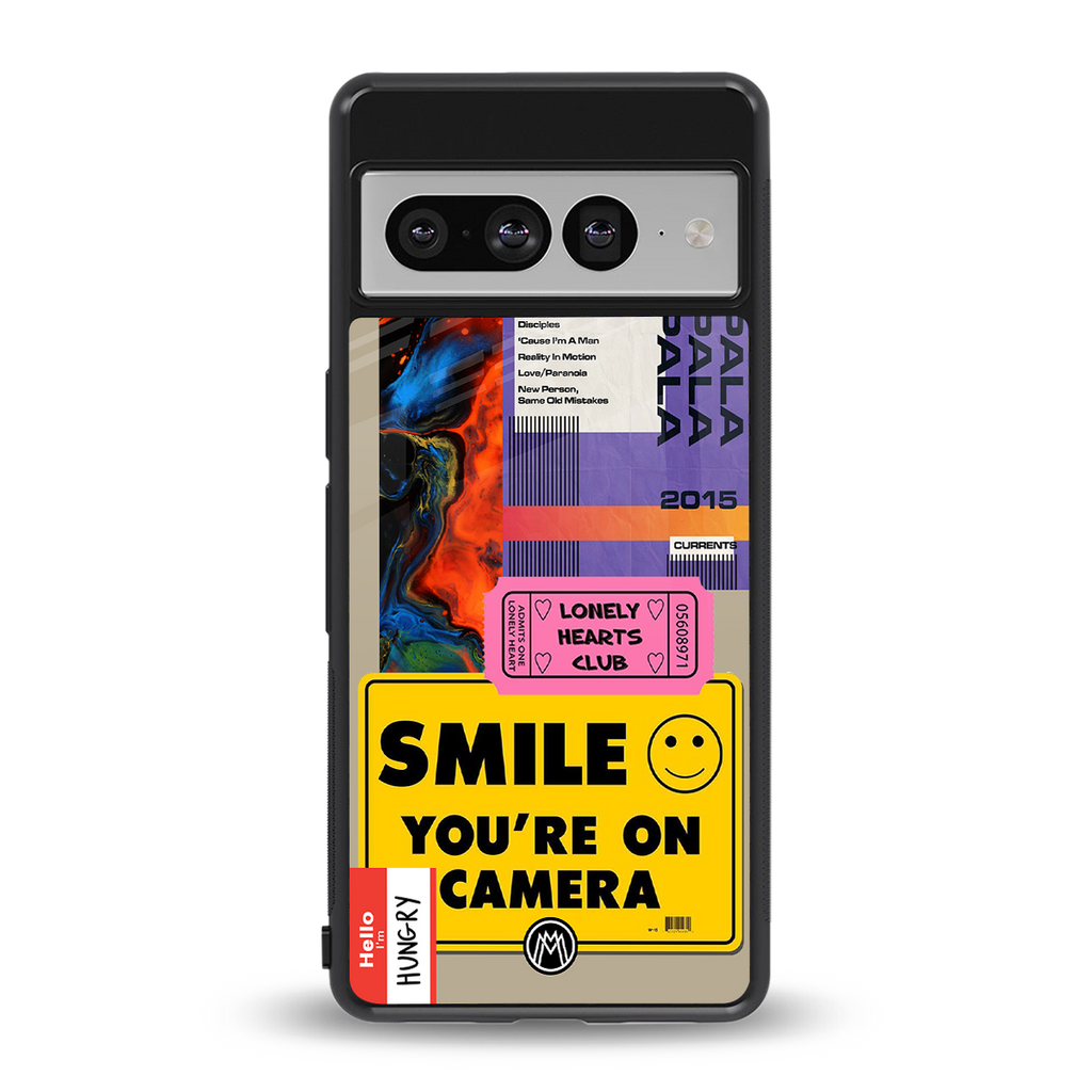 nostalgic stickers back phone cover | glass case for google pixel 7 pro