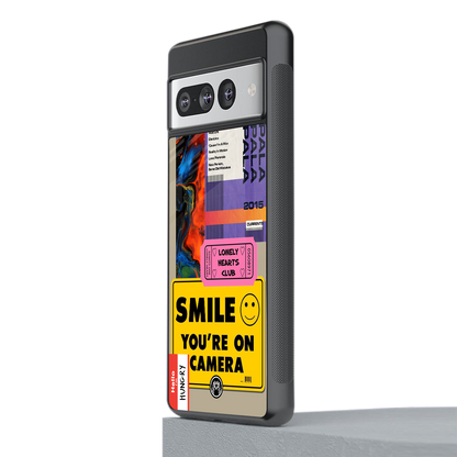 nostalgic stickers back phone cover | glass case for google pixel 7 pro