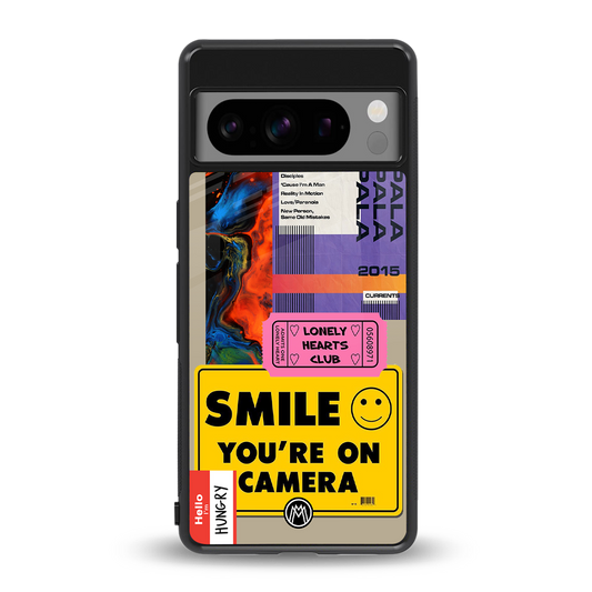 nostalgic stickers back phone cover | glass case for google pixel 8 pro
