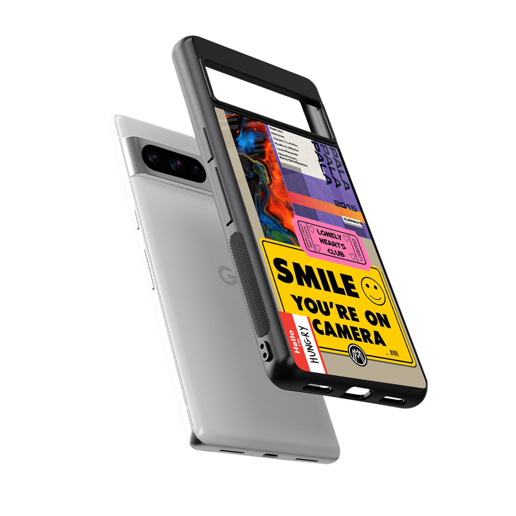 nostalgic stickers back phone cover | glass case for google pixel 8 pro