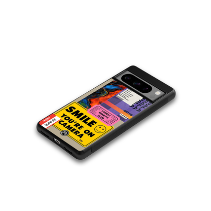 nostalgic stickers back phone cover | glass case for google pixel 8 pro
