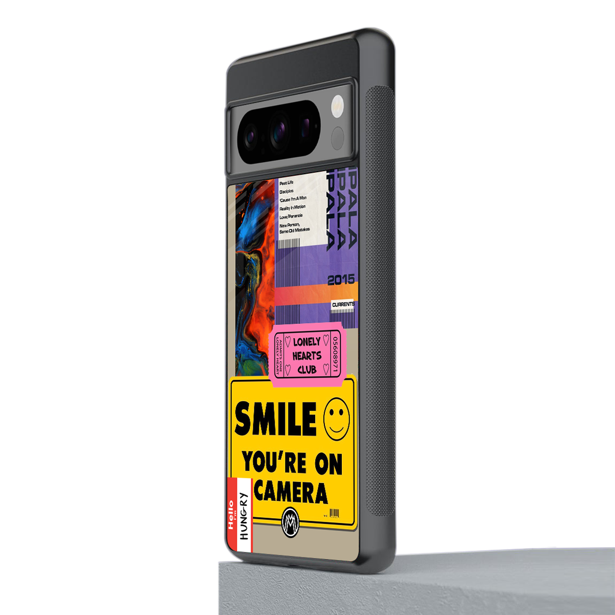 nostalgic stickers back phone cover | glass case for google pixel 8 pro