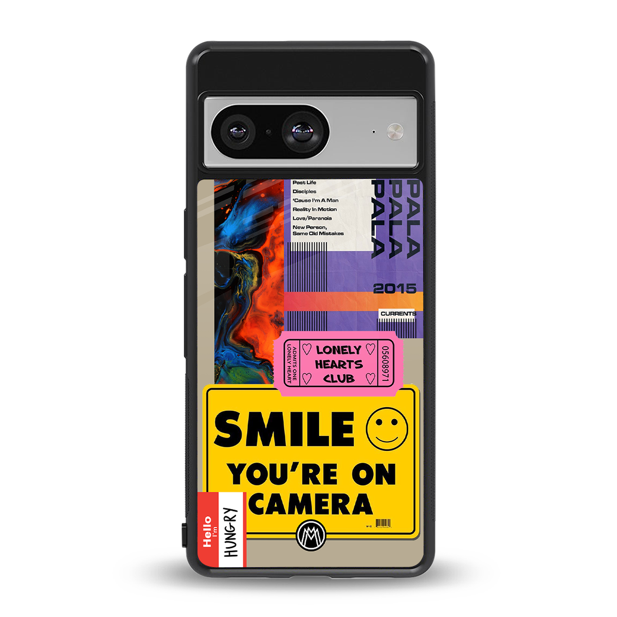 nostalgic stickers back phone cover | glass case for Google Pixel 8