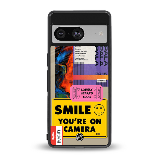 nostalgic stickers back phone cover | glass case for Google Pixel 8