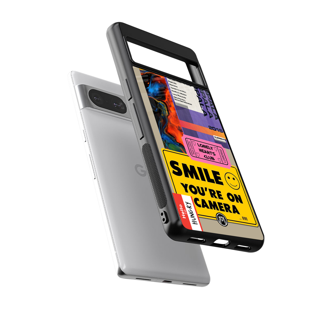 nostalgic stickers back phone cover | glass case for Google Pixel 8