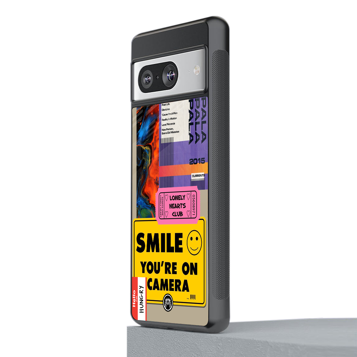 nostalgic stickers back phone cover | glass case for Google Pixel 8