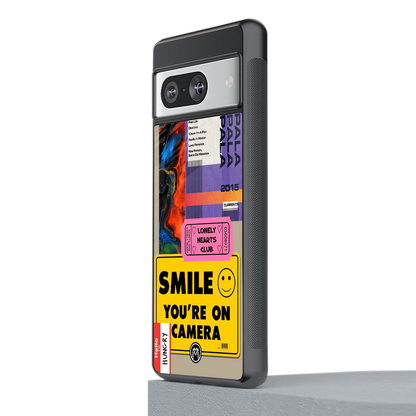 nostalgic stickers back phone cover | glass case for Google Pixel 8