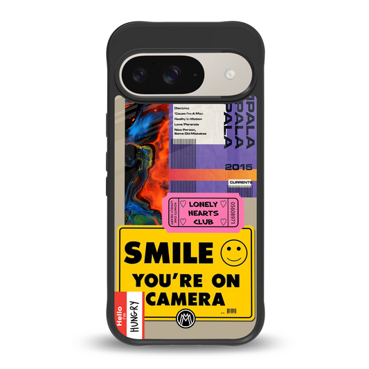 nostalgic stickers back phone cover | glass case for google pixel 9