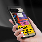 nostalgic stickers back phone cover | glass case for google pixel 9