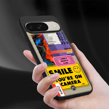 nostalgic stickers back phone cover | glass case for google pixel 9